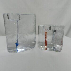 KOSTA BODA Sweet Hearts Perfect Together Votive Candle Holders Sweden Art Glass
